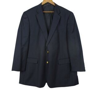 Lauren Ralph Lauren Blazer 48L Men's Navy Blue Wool Gold Buttons Sport Coat